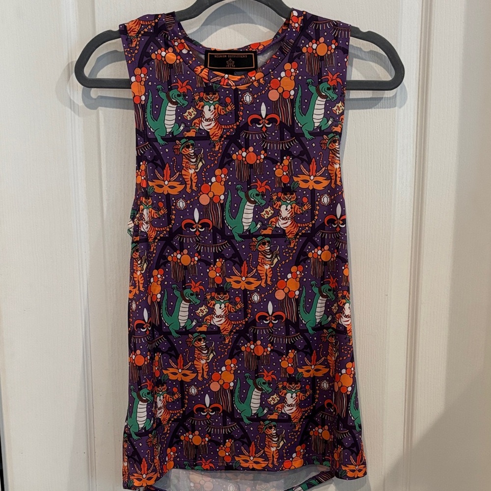 Mardi Gras sleeveless razorback tank